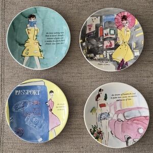 Lenox Kate Spade Grand Tour Tidbit Plates Set of 4
